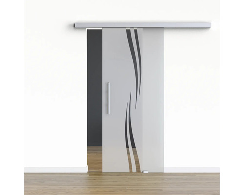 Pertura Glasschiebetür Komplettset Glera Swirl 900x2050 mm inkl.Beschlag Selir Aluminium natur,Stangengriff Pertura Glasschiebetür Komplettset Glera Swirl 900x2050 mm inkl.Beschlag Selir Aluminium natur,Stangengriff