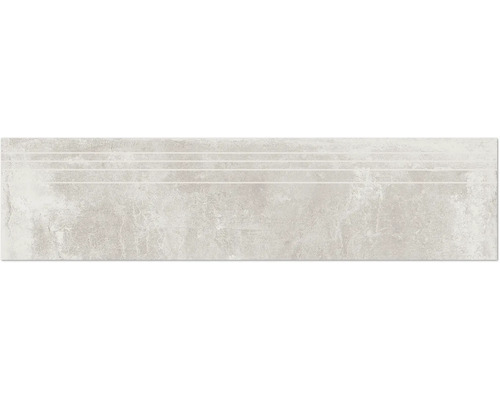 Feinsteinzeug Treppenstufe Greenwich perla matt grau 29.5x120 cm