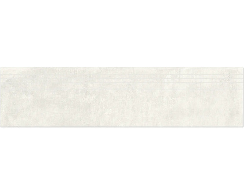 Marche d'escalier en grès cérame fin Industrial white lappato 29,5 cm x 120 x 0,93 cm R10 B