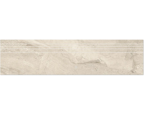 Feinsteinzeug Treppenstufe Sicilia Avorio poliert beige 29.5x120 cm