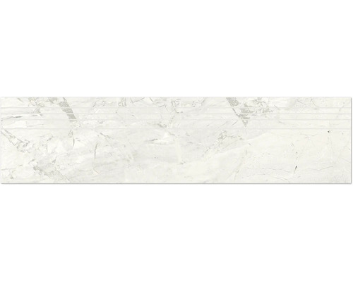Feinsteinzeug Treppenstufe Sicilia Cenere poliert grau 29.5x120 cm