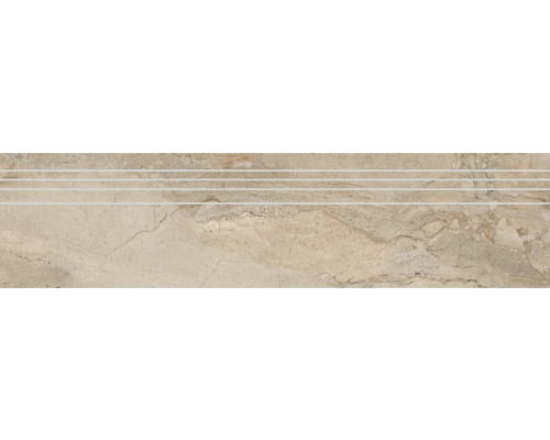 Feinsteinzeug Treppenstufe Sicilia Miele poliert braun 29.5x120 cm