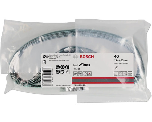 Bande abrasive Bosch 13x455 millimètres dans son emballage