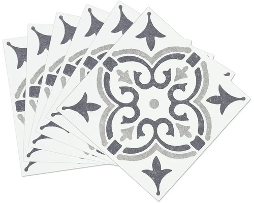 Plusieurs carreaux de vinyle avec un motif ornemental