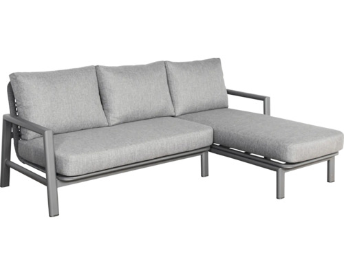 Graues Outdoor Sofa mit Ottomane