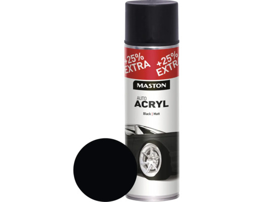 Maston Spray de protection pour métaux AutoACRYL mat noir 500 ml Maston Auto Acryl peinture aérosol, noir, mat