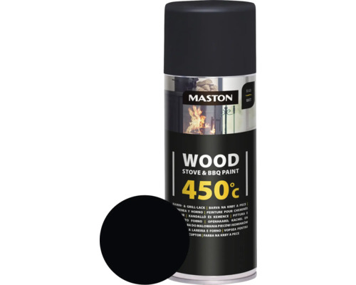 Maston Spray laque thermique cheminée & barbecue noir 400ml-0