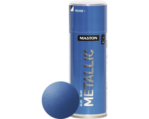 Maston Laque à pulvériser ACRYLIQUE metallic bleu 400 ml Bombe de peinture métallique bleue Maston