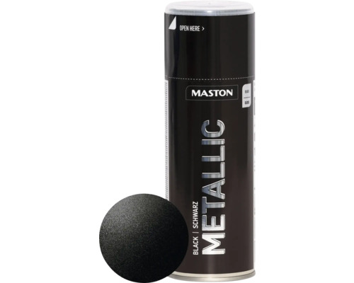Maston Laque à pulvériser ACRYLIQUE metallic noir 400 ml Bombe de peinture Mastron Metallic en noir