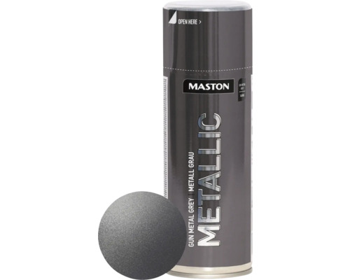 Maston Laque à pulvériser ACRYLIQUE metallic gris 400 ml Bombe de peinture Maston Metallic Gun Metal Grey