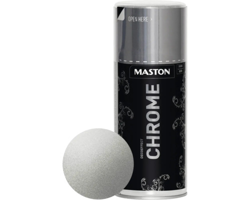 Maston Peinture aérosol effet déco chrome brillant 150 ml Bombe de peinture effet chrome Maston