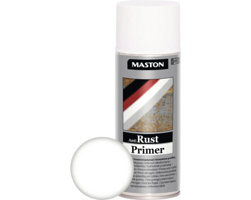Maston Spray d'apprêt contre la rouille blanc 400 ml Maston Anti Rust Primer peinture en aérosol