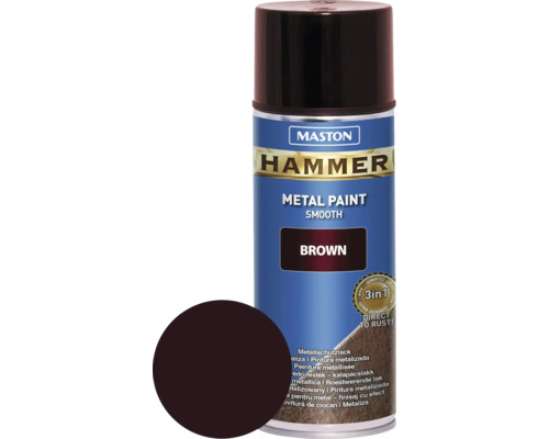 Maston Spray de protection pour métaux Hammer lisse marron 400 ml