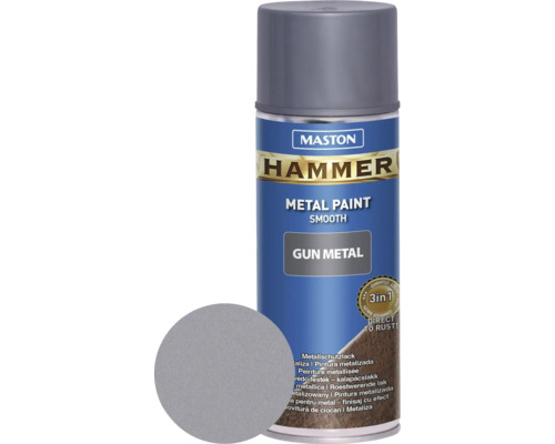 Maston Sprühlack Hammer Gun Metal smooth Metallschutz grau 400 ml