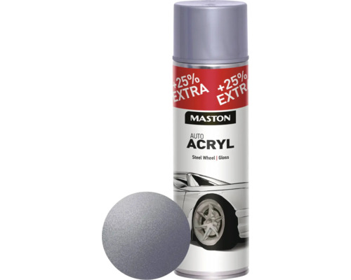 Maston Spray de protection pour métaux AutoACRYL argent 500 ml Bombe de peinture acrylique auto Maston pour roues en acier