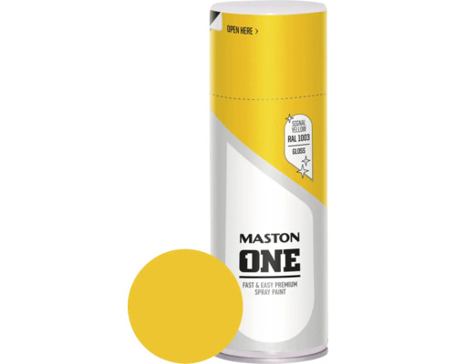 Maston Peinture aérosol ONE brillante RAL 1003 jaune de sécurité 400 ml