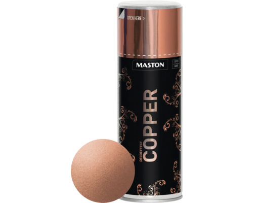 Maston Laque à pulvériser effet décoration cuivre 400 ml Bombe de peinture cuivrée Maston avec échantillon de couleur