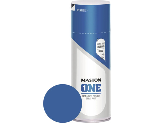 Maston Peinture aérosol ONE brillante RAL 5005 bleu de sécurité 400 ml