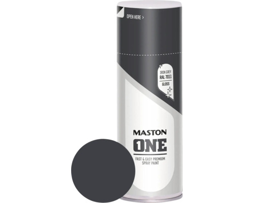 Maston Peinture aérosol ONE brillante RAL 7011 gris fer 400 ml