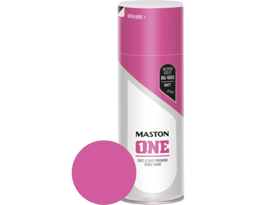 Peinture aérosol Maston ONE mat violet rose vif 400 ml Maston One peinture en aérosol violet bruyère RAL 4003