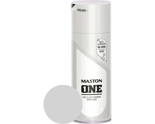 Maston Sprühlack ONE glänzend RAL 9006 weissaluminium 400 ml