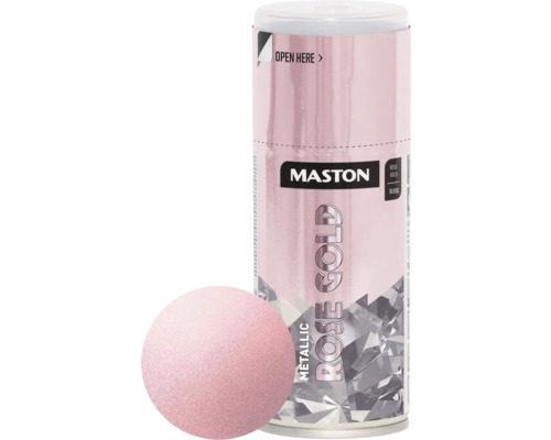 Maston Peinture aérosol métallique or rose 150 ml Bombe de peinture Maston or rose métallisé brillant