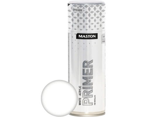 Maston Peinture aérosol Acrylic Primer blanc 400 ml Maston Primer peinture aérosol pour métaux
