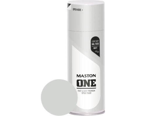 Peinture aérosol Maston ONE mat gris clair 400 ml Peinture aérosol Maston One, gris clair RAL 7035, mat