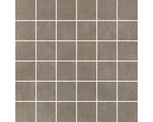 Mosaïque en grès cérame fin MIRAVA MANHATTAN taupe mat lxLxe 30x30x0.9 cm