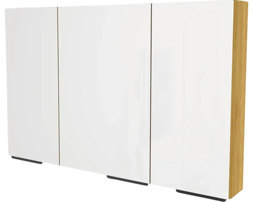 Armoire de toilette Devo Vena 2.0 lxhxp 110x50x53 cm kitami mountain-black Armoire suspendue à trois portes avec cadre en bois