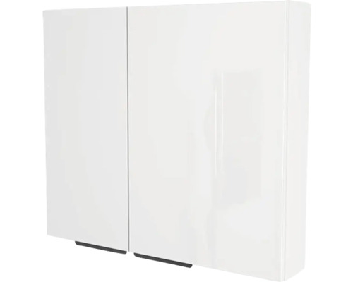 Spiegelschrank Devo Vena 2.0 rechts BxHxT 80x70x15 cm arctic white hochglanz - Griff schwarz