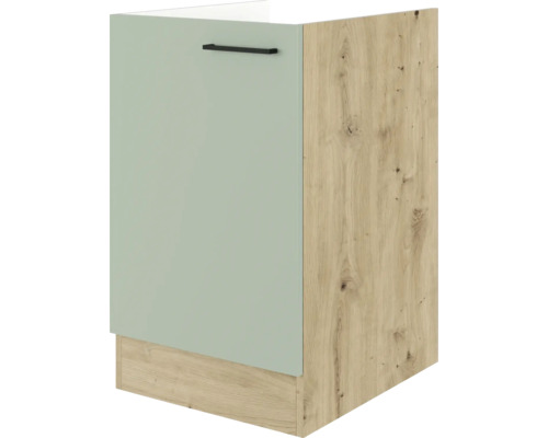 Meuble sous-évier Flex Well Cara lxpxh 50x57x82 cm façade vert jonc - corps chêne artisanal