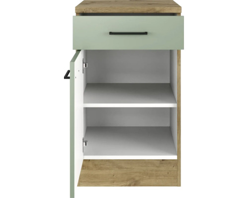 Armoire avec tiroir et porte avec étagères