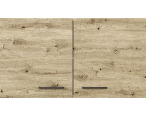 Deux portes de placards de cuisine avec structure en bois et poignées