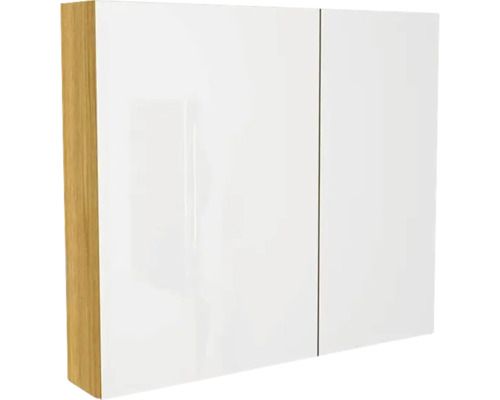 Armoire de toilette Devo Vena 2.0 gauche lxhxp 80x70x15 cm kitami mountain Armoire de toilette avec deux portes et cadre en bois