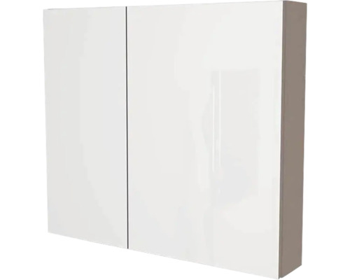 Devo Spiegelschrank Vena 2.0 rechts BxHxT 80 x 70 x 15 cm structure stone grey Weißer Spiegelschrank mit zwei Türen für das Badezimmer