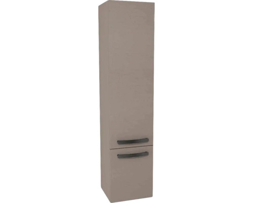 Hängehochschrank mit 1 Tür und Schublade Devo Vena 2.0 links BxHxT 35x150x33 cm structure stone grey - Griff schwarz