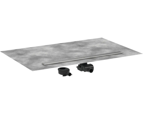 Caniveau de douche hansgrohe 1000 x 95 mm capacité d'écoulement 33 l/min 56189800 Caniveau de douche avec manchette d''étanchéité et accessoires pour le receveur de douche