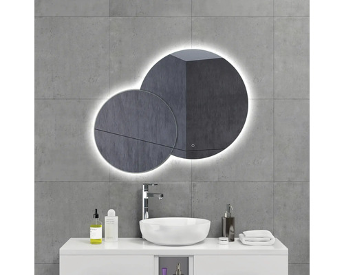 Miroir de salle de bains éclairé LED Sanox Duet-L 112x90 cm