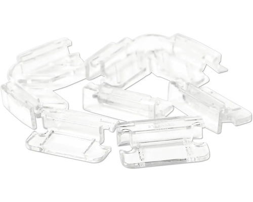Plusieurs clips de fixation en plastique transparent