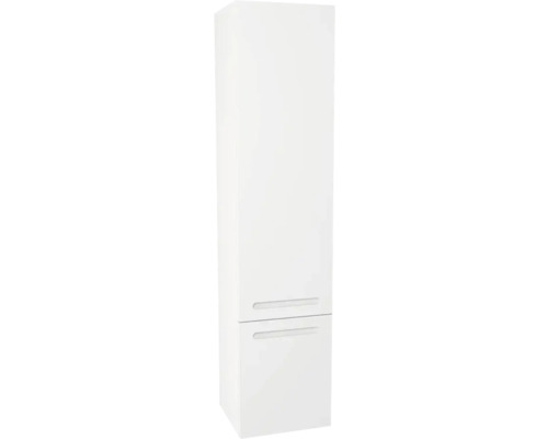 Armoire haute suspendue avec 2 portes Devo Vena 2.0 droite lxhxp 35x150x33 cm arctic white haute brillance - poignée fraisée