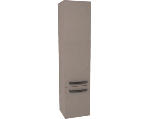 Armoire haute suspendue avec 2 portes Devo Vena 2.0 gauche lxhxp 35x150x33 cm structure stone grey - poignée noire