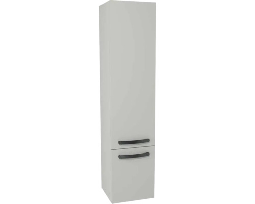 Armoire haute suspendue avec 2 portes Devo Vena 2.0 gauche lxhxp 35x150x33 cm pearl grey supermat - poignée noire