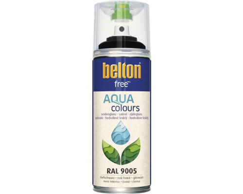 Peinture en bombe aérosol Belton Free PU Ral 9005 noir profond satiné 400 ml