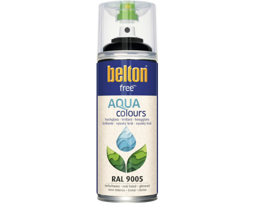 Peinture en bombe aérosol Belton Free PU Ral 9005 noir profond haute brillance 400 ml