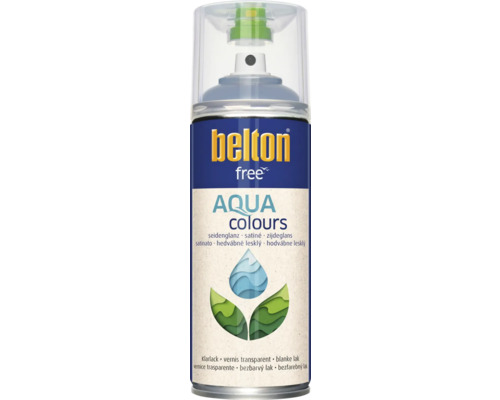 Peinture en bombe aérosol Belton Free PU vernis satiné 400 ml Belton Free Aqua Colours vernis transparent aérosol