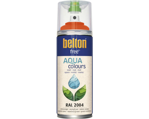 Peinture en bombe aérosol Belton Free PU Ral 2004 orangé pur mat 400 ml