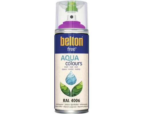 Peinture en bombe aérosol Belton Free PU Ral 4006 pourpre signalisation mat 400 ml