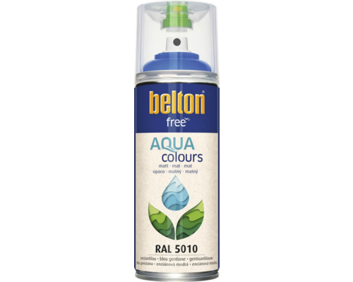 Peinture en bombe aérosol Belton Free PU Ral 5010 bleu gentiane mat 400 ml