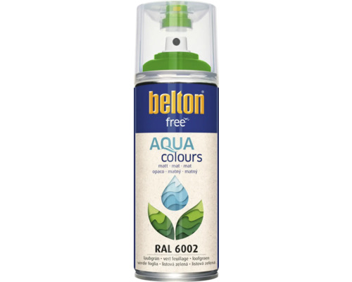 Peinture en bombe aérosol Belton Free PU Ral 6002 vert feuille mat 400 ml